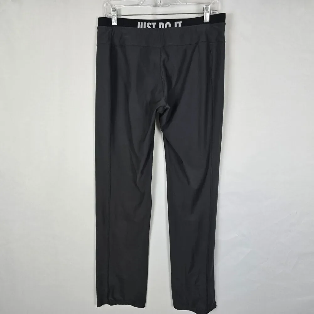 Nike Jogger Pants Women's XL Dark Gray Pull On Straight Leg Just Do It Stretch